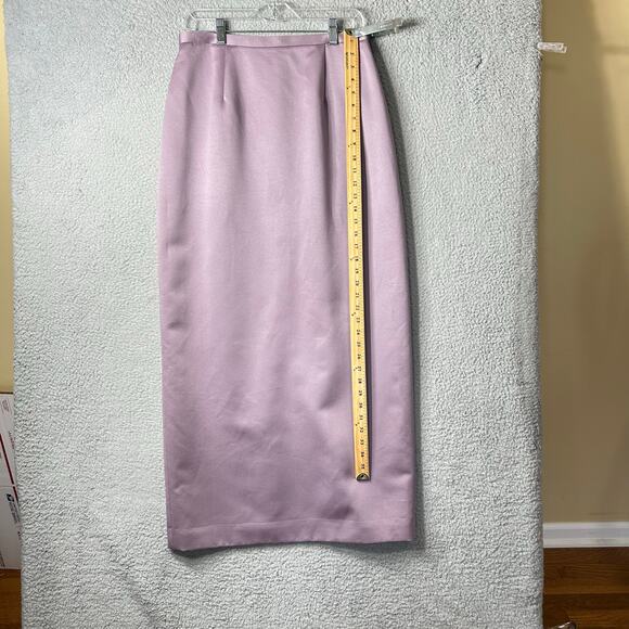 Zola Evening Skirt Womens 12 Lilac Satin Lined Pencil Straight Midi‎ Skirt - Picture 5 of 11